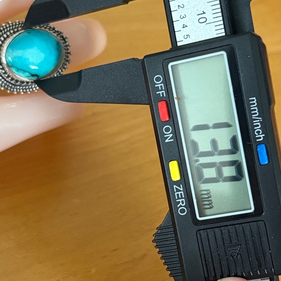 Bold Oval 8.50 carat Natural Cabochon Turquoise Ring Size 7 Sterling Silver - Picture 7 of 14